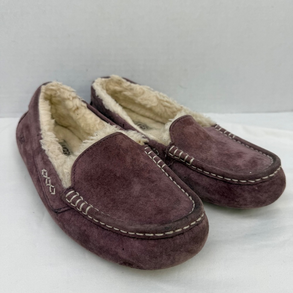 UGG Australia Ansley Suede Slippers Dark Orchid Purple Moccasins 3312 Womens 8